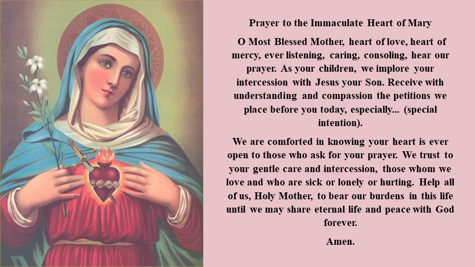 Immaculate Heart of Mary prayer