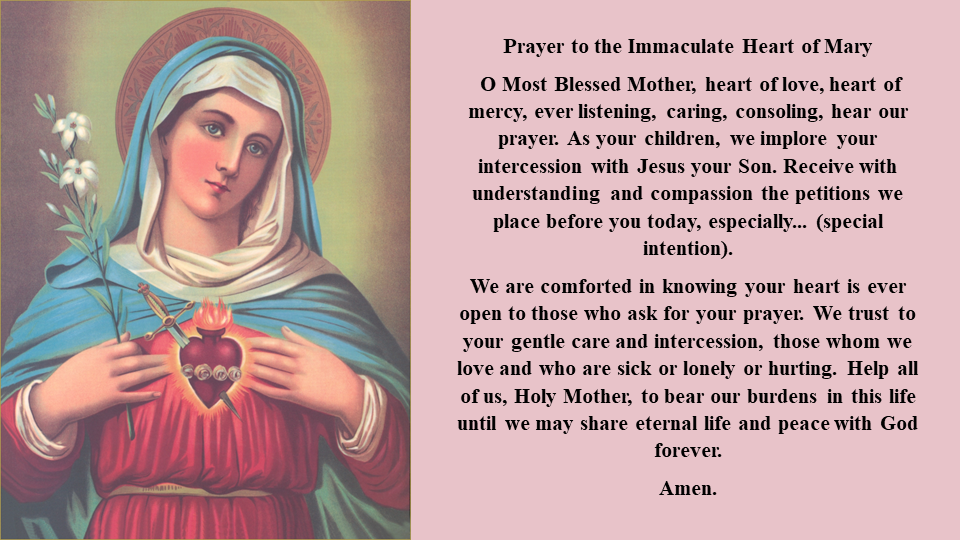 Prayer to the Immaculate Heart of Mary